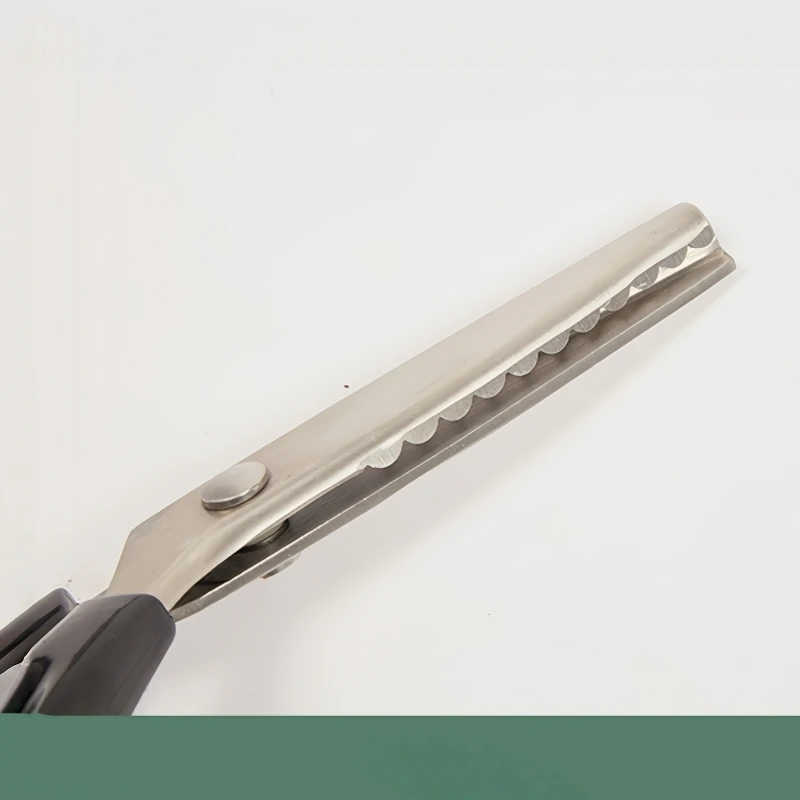 Enhanced Serrated Tailor Scissors with Handmade Lace Design and Curved Wave Blades