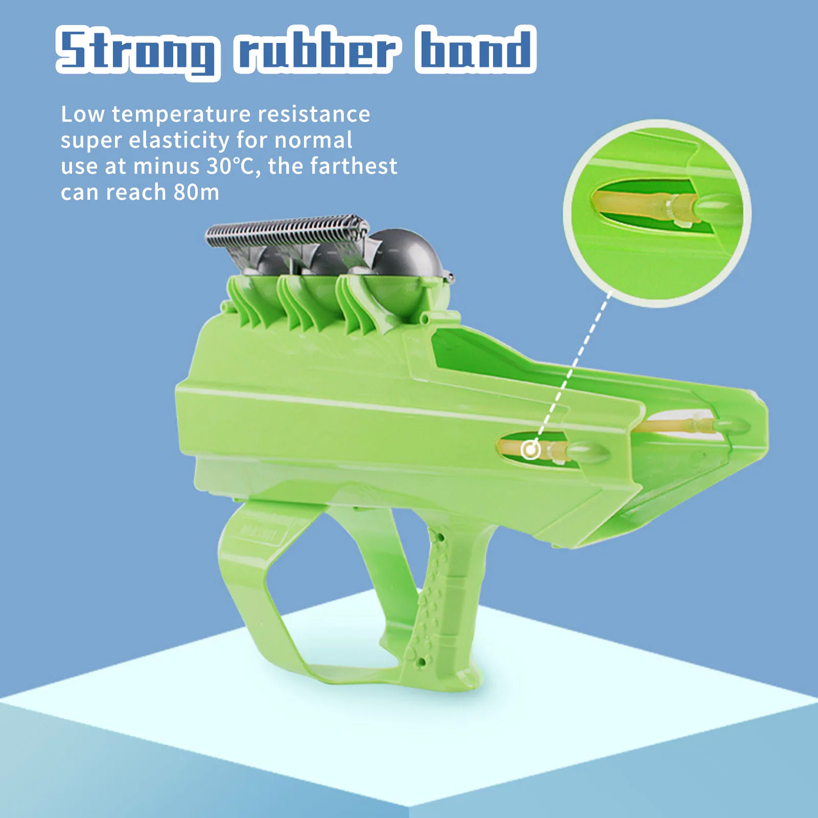 Maker blíster lanzador redondo con 3 bolas, juguete de lucha de invierno para niños y adultos al aire libre, Farthest Rang
