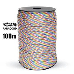 100m Multi - Purpose Parachute Cord for Outdoor and DIY Projects (Colorful stripes)