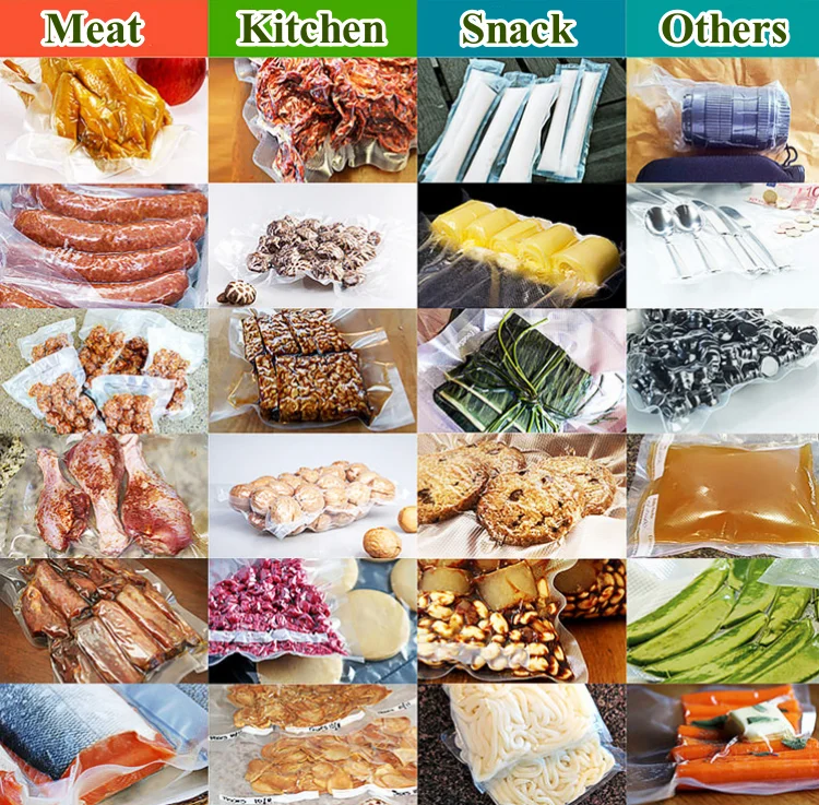 100PCS Thick Open Top Frozen Heat Sealing Vacuum Bag DIY Plastic Food Chicken Meat Fish Fruit Vegetable Spice Packaging Pouches 5