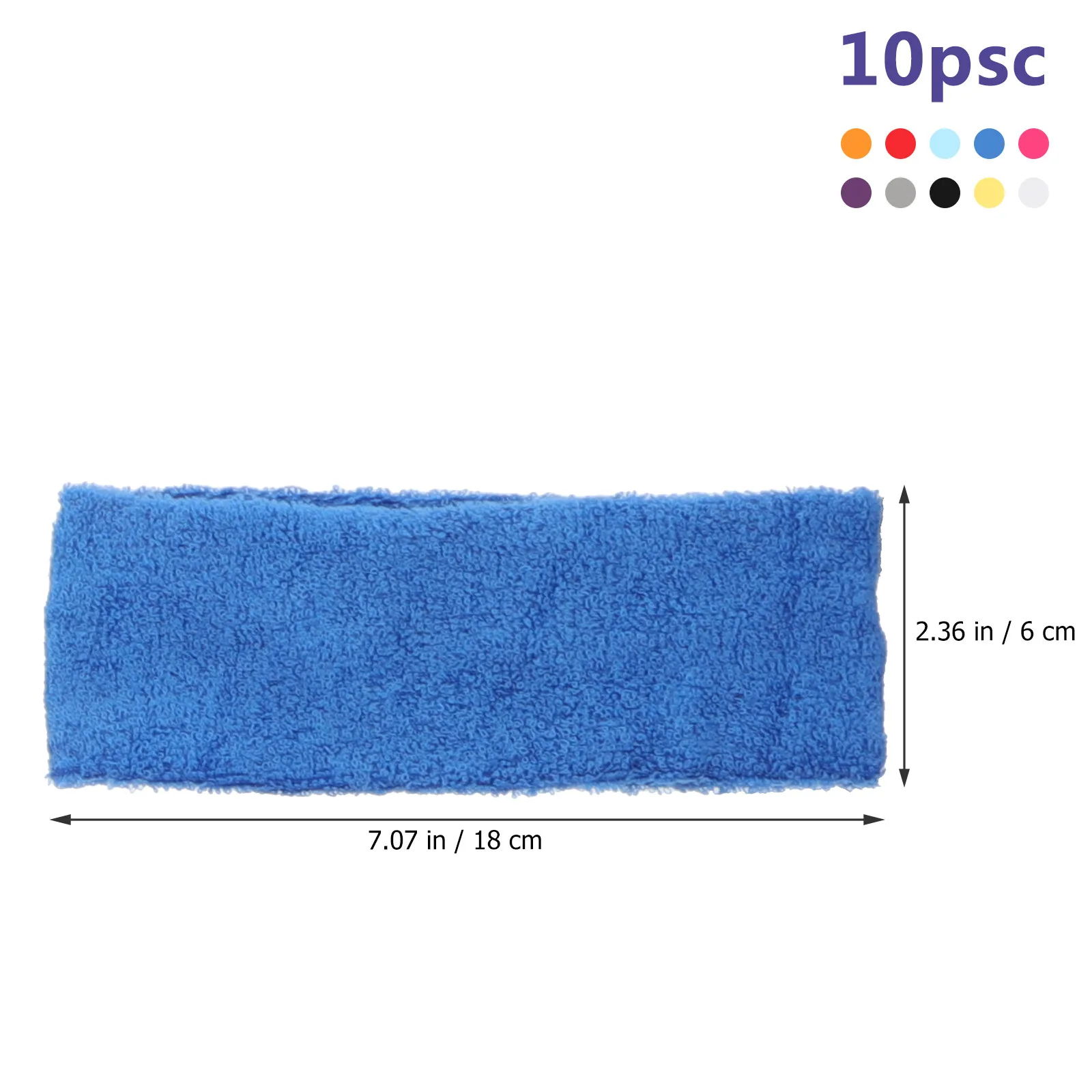 10Pcs 스포츠 땀 흡수 밴드 운동을위한 통기성 탄성 머리띠 러닝 요가 농구 하이킹 골프 운동 땀 흡수제