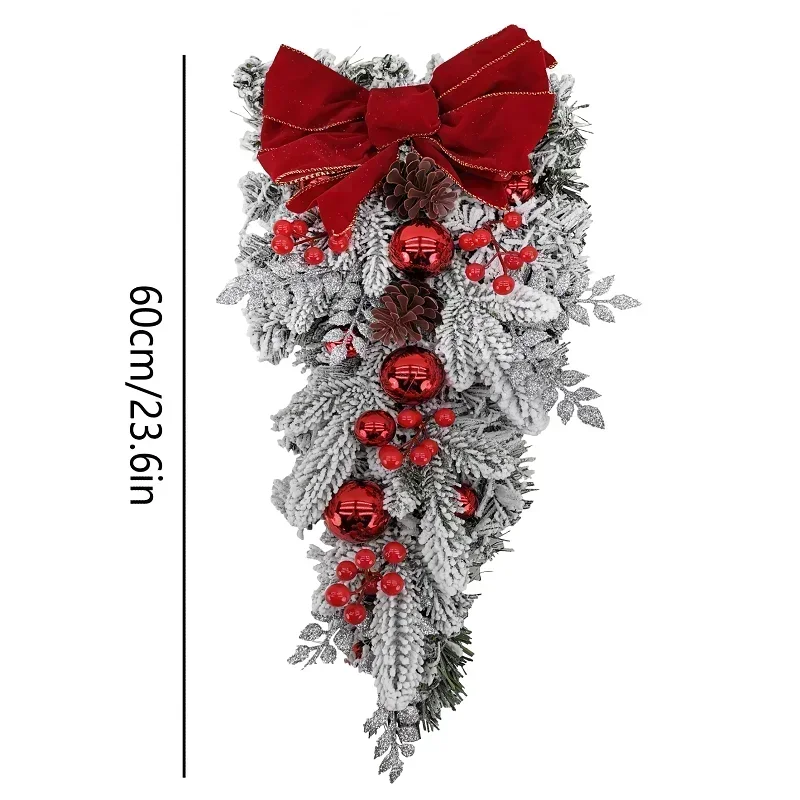 2024 front door Christmas wreath decoration upside down tree vine