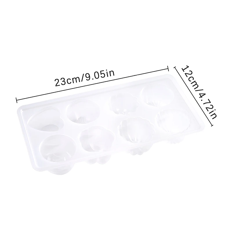 DIY 초콜릿 캔디 젤리 디저트 얼음 트레이 만들기, 8 홀 멀티 모양 비누 실리콘 몰드, 비누 공예, 손 선물 만들기