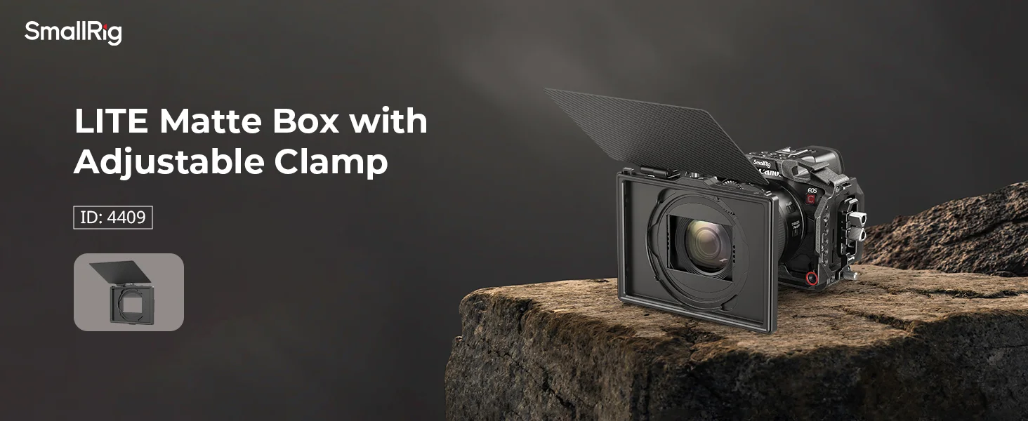 SmallRig LITE Matte Box mit verstellbarer Klemme, DSLR Matte Box mit Fiber Top Flag für 4x5,65 Filter/Rundfilter -4409 – Detail 1