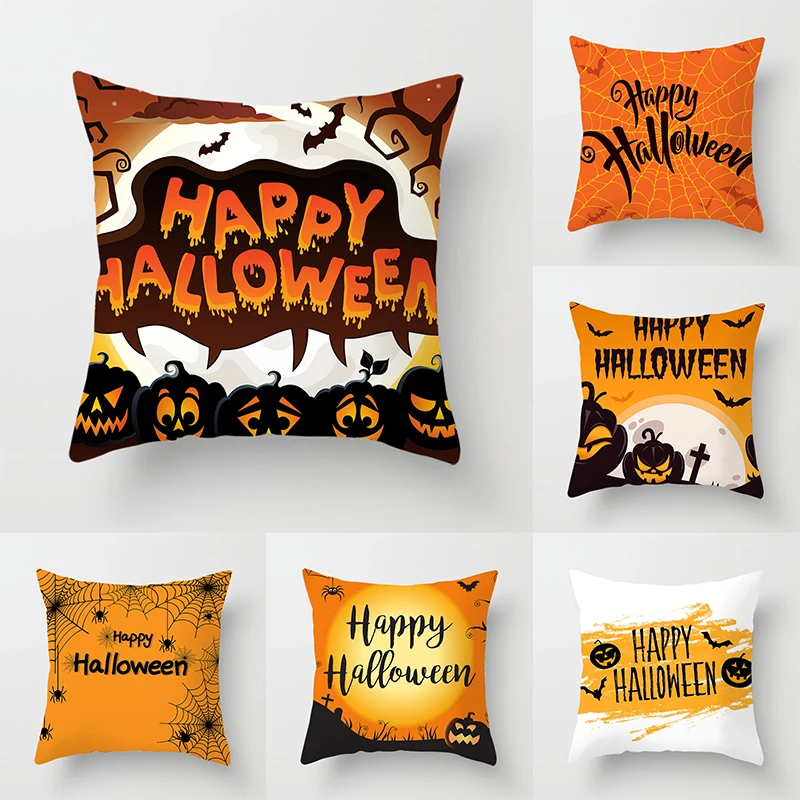 

Letter Throw Pillow Cover Halloween Theme Sofa Chair Bed Cushion Home Decor