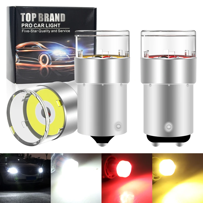 

2x P21W BA15S 1156 BAU15S PY21W 1157 BAY15D P21/5W LED Bulbs R5W Led COB Chip Car Signal Lights Auto Brake Reverse Lamp White