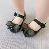 Mini Melissa Summer Sandals for Girls Bow Non-slip Soft Soled Versatile Solid Korean Children Sweet Princess Shoes Beach Sandals 3