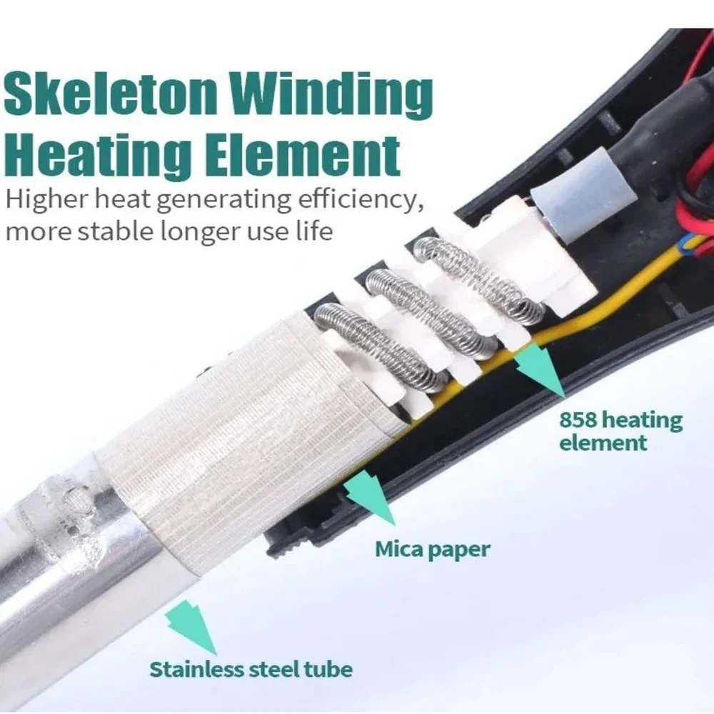 YIHUA 858D 700W 110/220V Hot Air Gun Soldering Station Rework Station Heat Gun SMT Solder Soldering Iron Welding Repair Tools 4