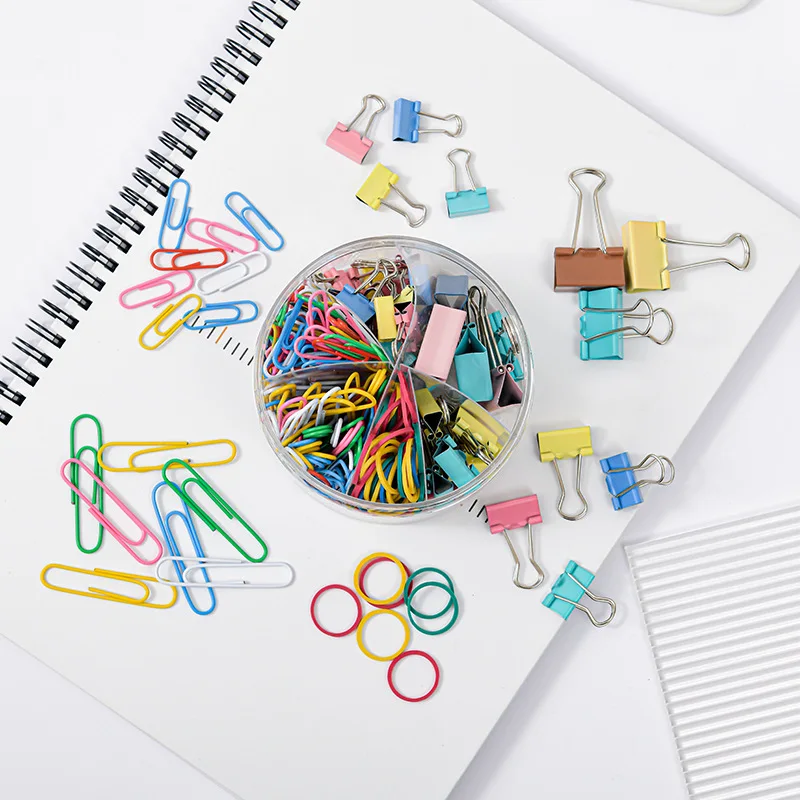 긴 꼬리 클립 3 개 + 종이 클립 2 개, 금속 종이 클립, 컬러 종이 클립, 책 문구 학교 사무용품