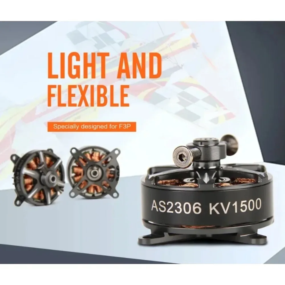 T-Motor AS2306 arbre court avec hélice montée, prêt pour le vol sur drone de course.