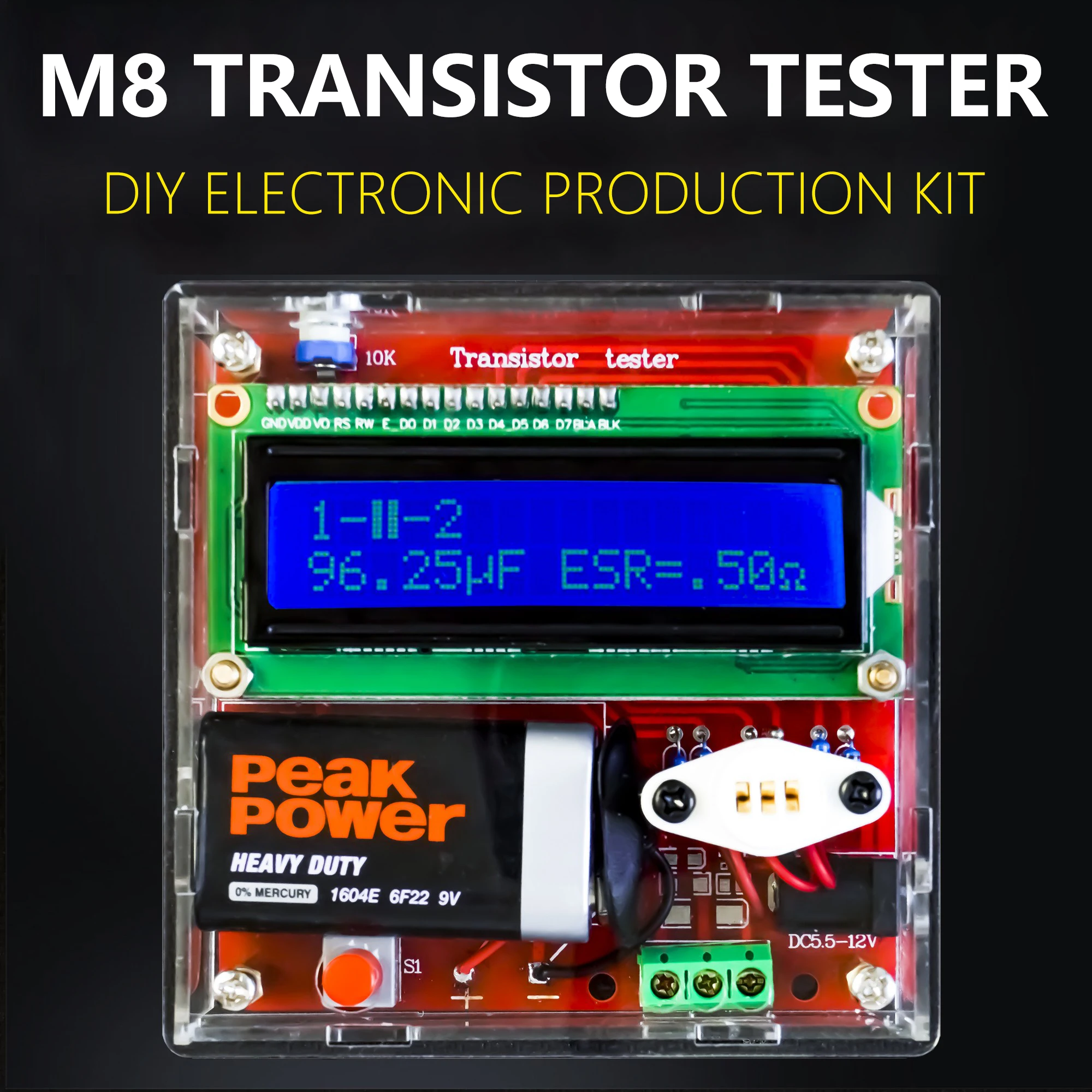 Testeur ESR Numérique MG328 Pour Transistor, Condensateur, Inducteur - Compteur LCD + Étui