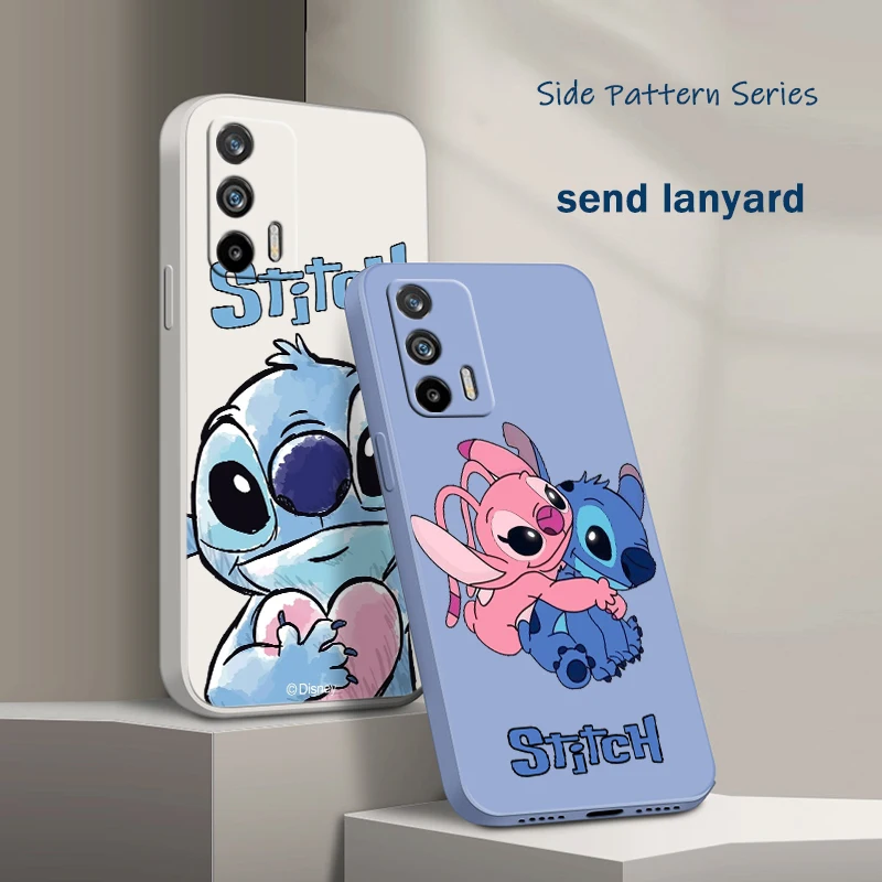 

Stitch Cute Trend For OPPO Reno 9 8 7 6 5 4 Z SE Pro Plus Lite Lite Liquid Rope Silicone Soft Phone Case