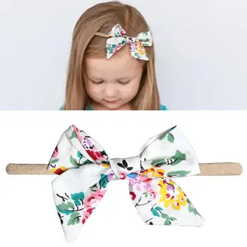 Baby Nylon Headband Bows 10X Handmade Nylon Tied Bow For Toddler Comfortable Soft Stretchy Hair Bow Elastics For Baby Girls 5