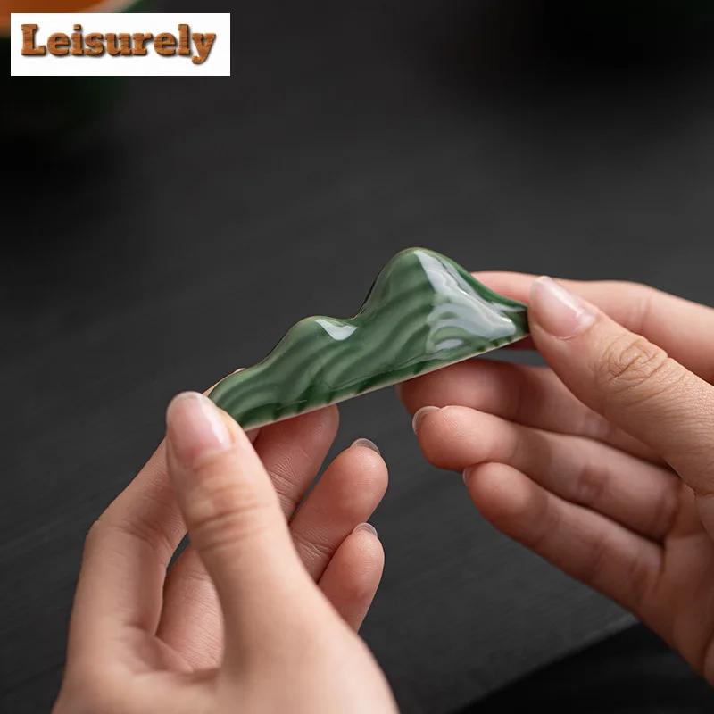 Cyan Azure Glaze Stone Rockery Pen Holder Teapot Cover Holder Traditional Cover Frame Lid Bracket Zisha Pot Lid Shelf Tableware