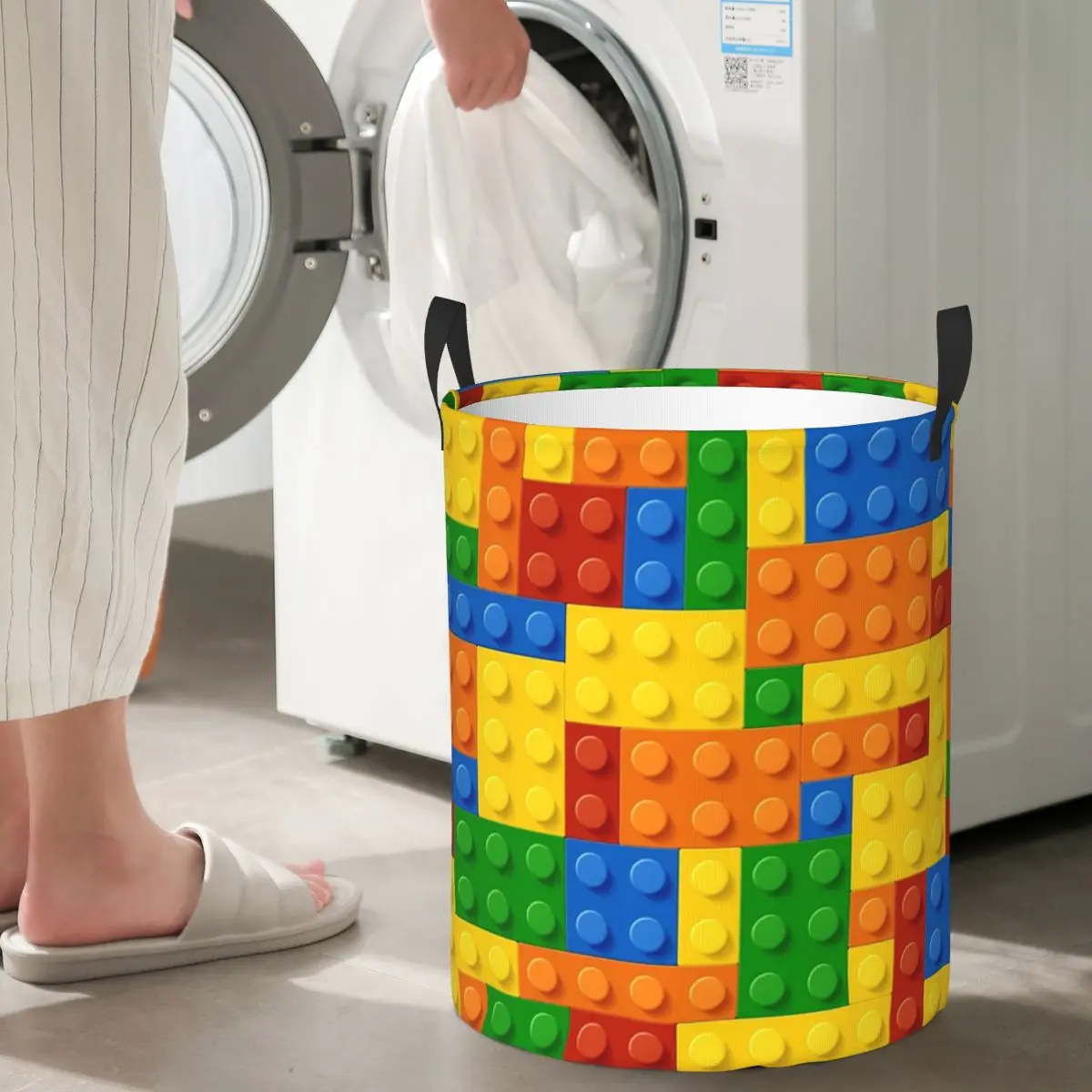 Building Blocks Construction Brick Foldable Laundry Baskets Dirty Clothes Home Organizer Large Waterproof Bucket For Home Kids 4