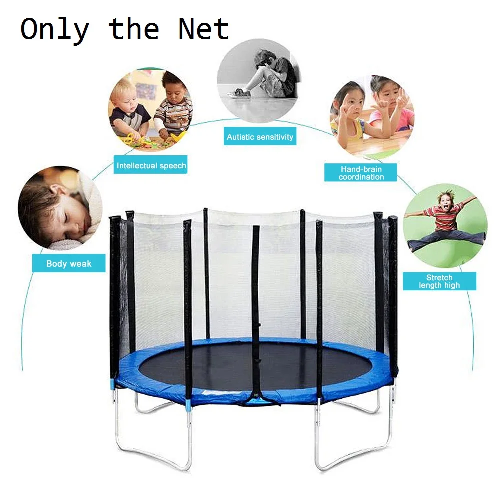 Trampoline Replacement Net 4-8ft Outdoor Protective Anti-fall Polyethylene Trampoline Jump Pad Safety