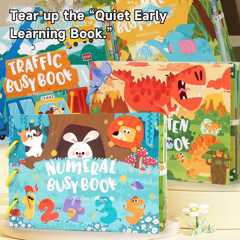 Montessori Kids DIY Sticker Quiet Book Baby Early Educational Toys Book Repeatable Use Sticker Puzzle Game Book Baby Toy Gifts 2