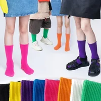Children Fashion Mid Calf Long Socks Boys Girls Spring Autumn Striped Socks Baby Kids School Student Uniform Socks Sport Clothes 2