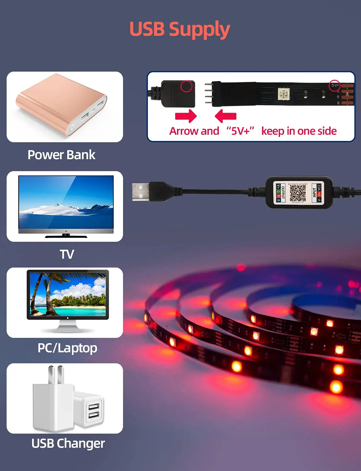 LED Strip Light Fita RGB 5050 Luces String Flexible Lamp Tape DC5V Bluetooth Infrared Control TV Backlight Home Party Decoration