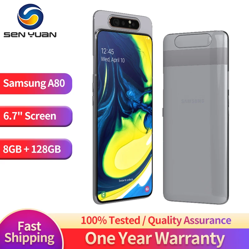 

Original Samsung Galaxy A80 A805F 4G Mobile Phone Global Version 6.7" 8GB RAM 128GB ROM NFC Triple Camera Octa Core CellPhone