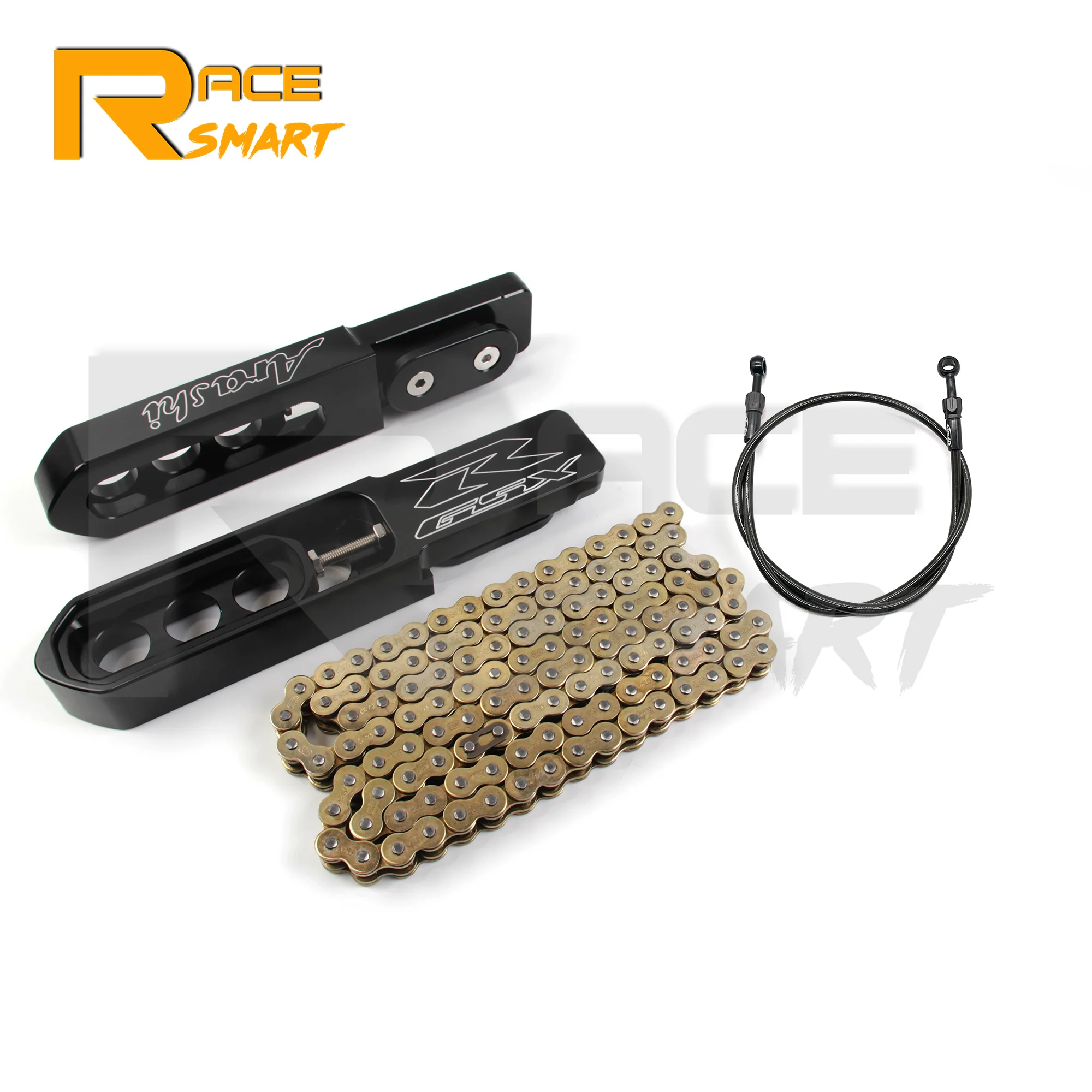 Motorcycle Extension Chain For SUZUKI GSX-R 600 750 2011-Swingarm Extended Sliders Brake Hose Line GSXR600 GSXR750