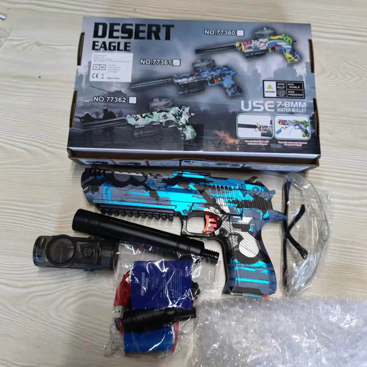 77360 Battery 7.4V Water Bullet 7-8mm Graffiti Electric High-speed Continuous Water Bullet Gun 2