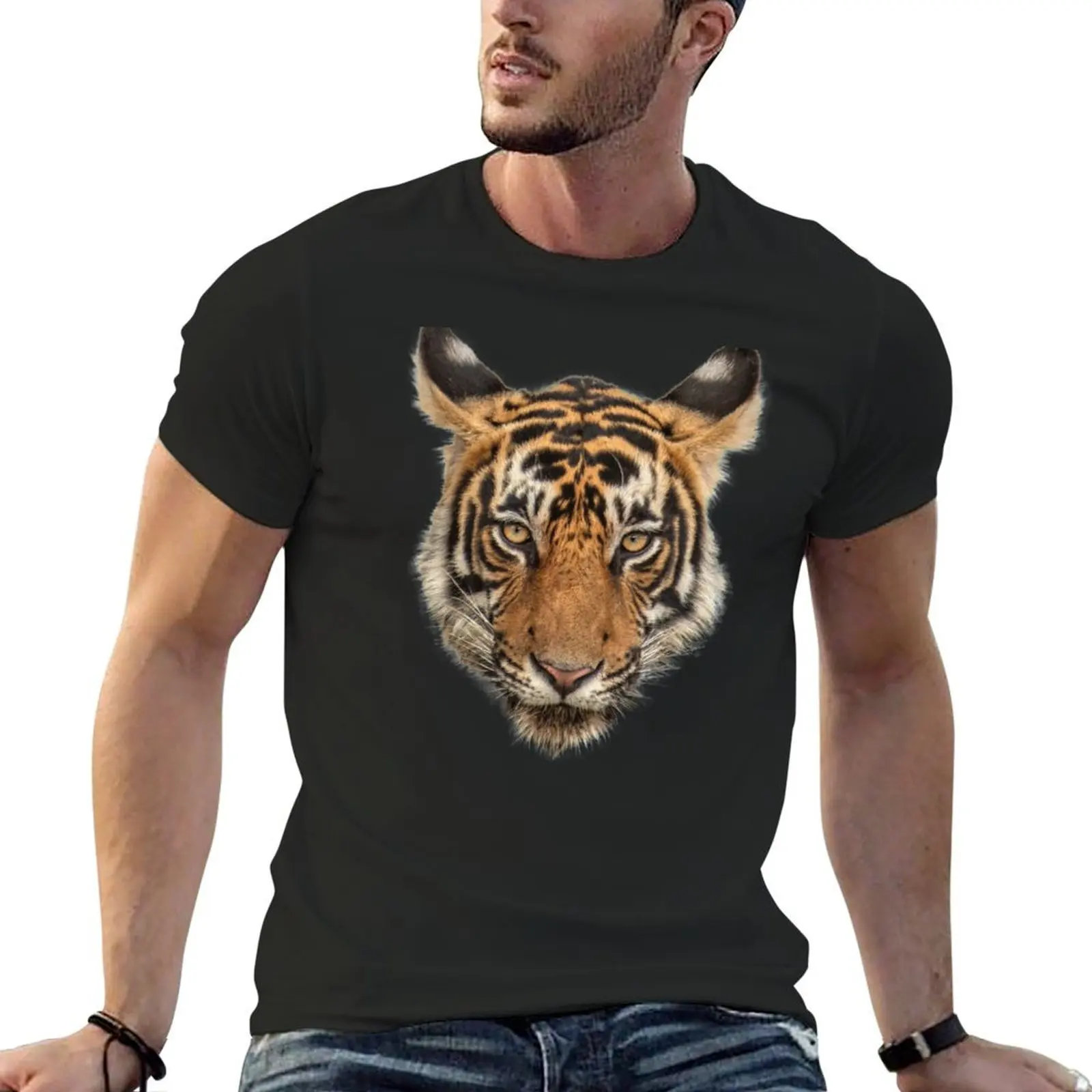 

Tiger Head T-Shirt man clothes quick drying shirts graphic tee men