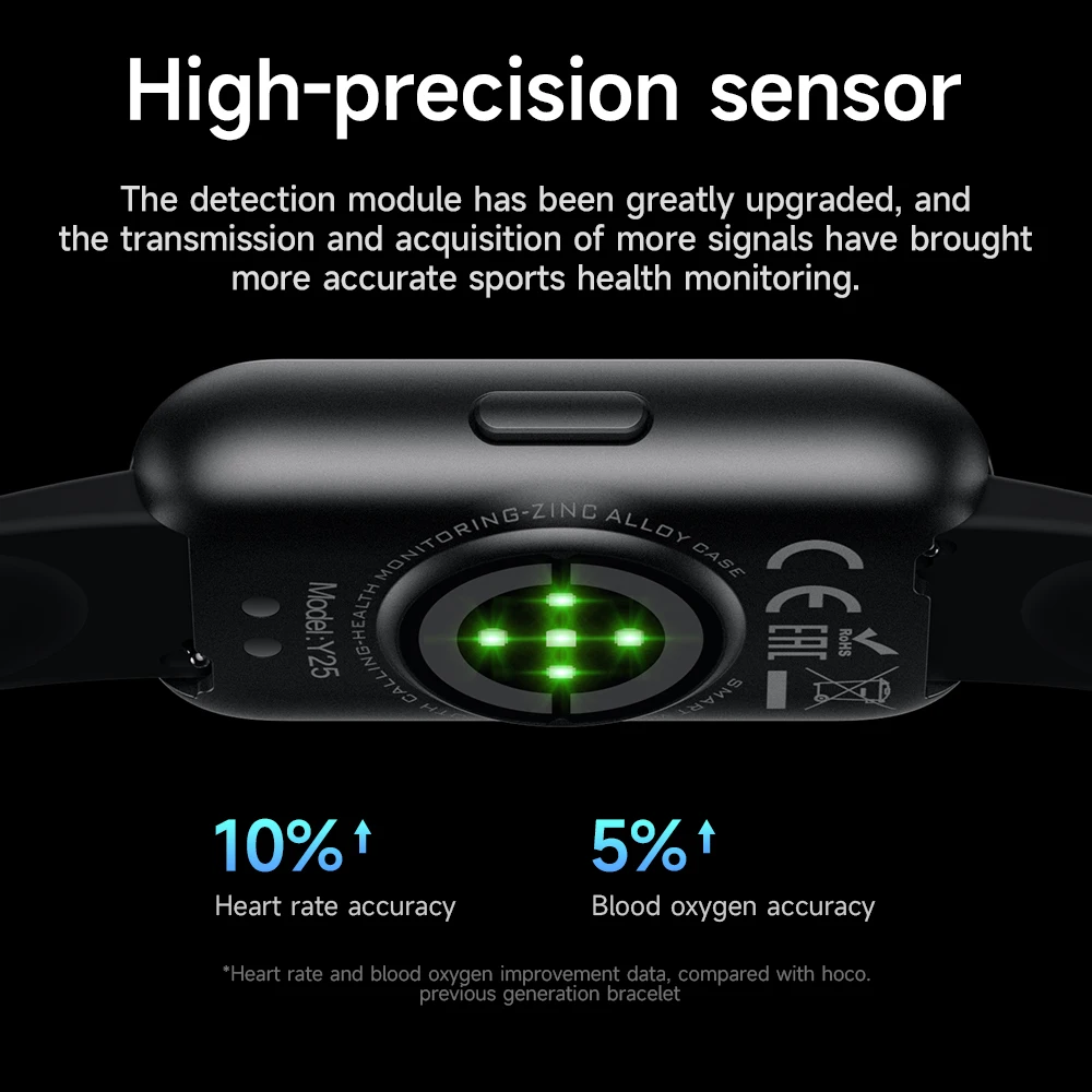 HOCO Y25 Touch Screen TFT da 1,47 pollici Smart Watch Supporto Monitoraggio del sonno Quadrante personalizzato Orologio sportivo Bluetooth 5.3 IP68 Impermeabile - immagine 6