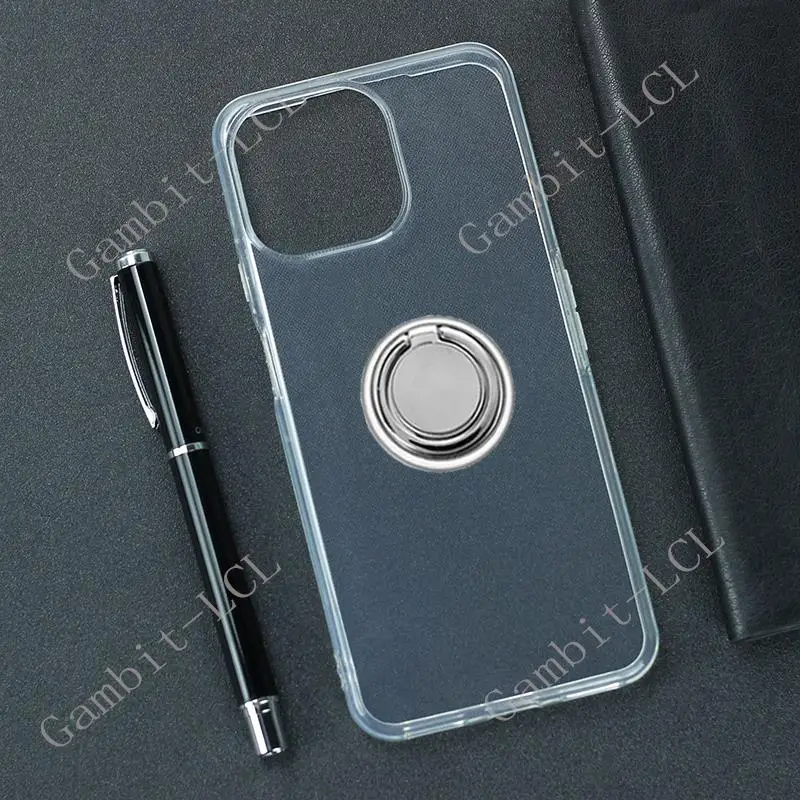 Shockproof TPU Silicone Phone Case with Back Ring Holder Bracket