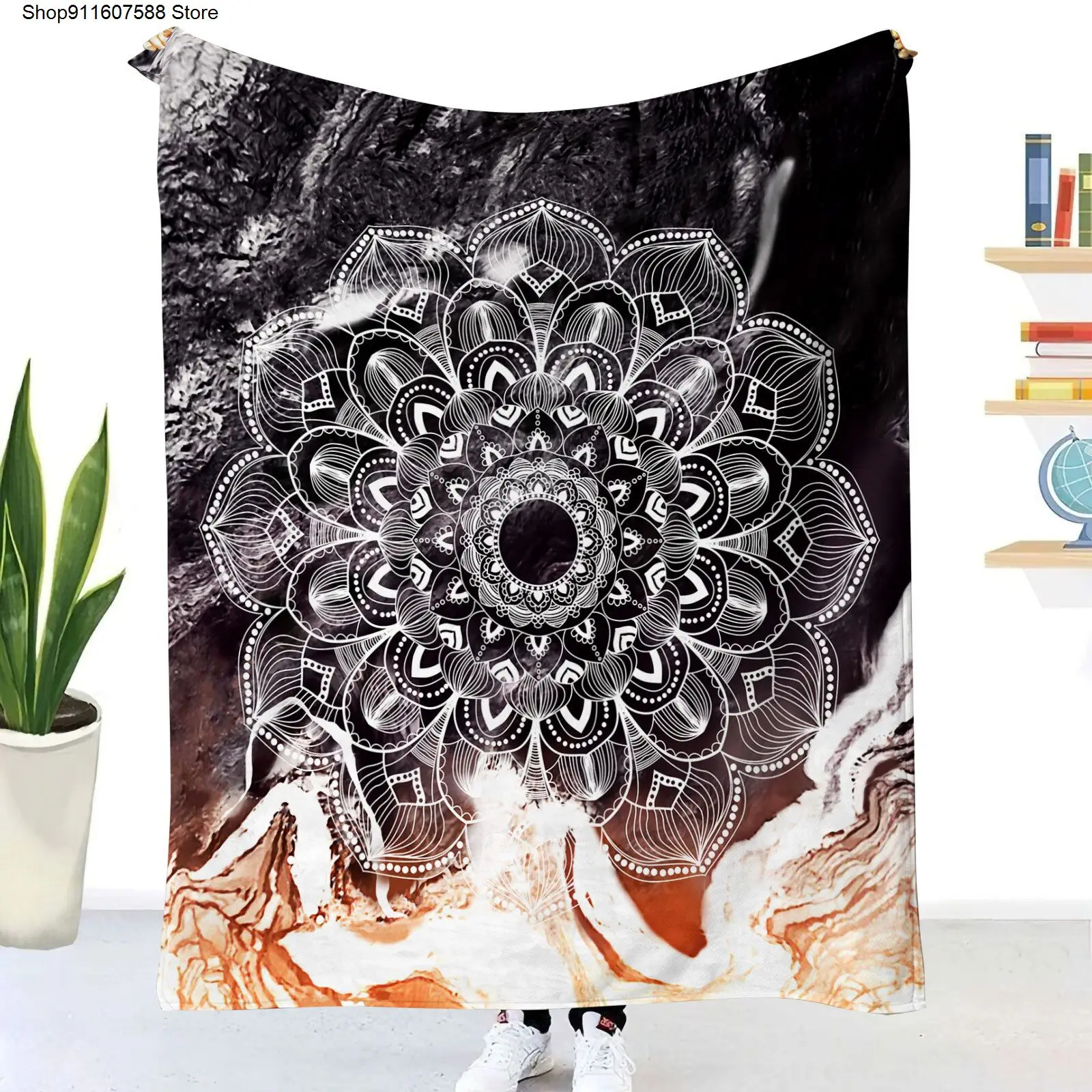 

Mandala Blanket Bohemian Flannel 3D Printing Polyester Blanket Soft Cozy Home Decor Modern European Style Flower Series Custom
