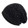 Women Elastic Turban Muslim Lace Rhinestone Hijab Islam Sleep Night Caps Chemo Pullover Hat Ladies Scarf Headwrap Baggy Beanies 4
