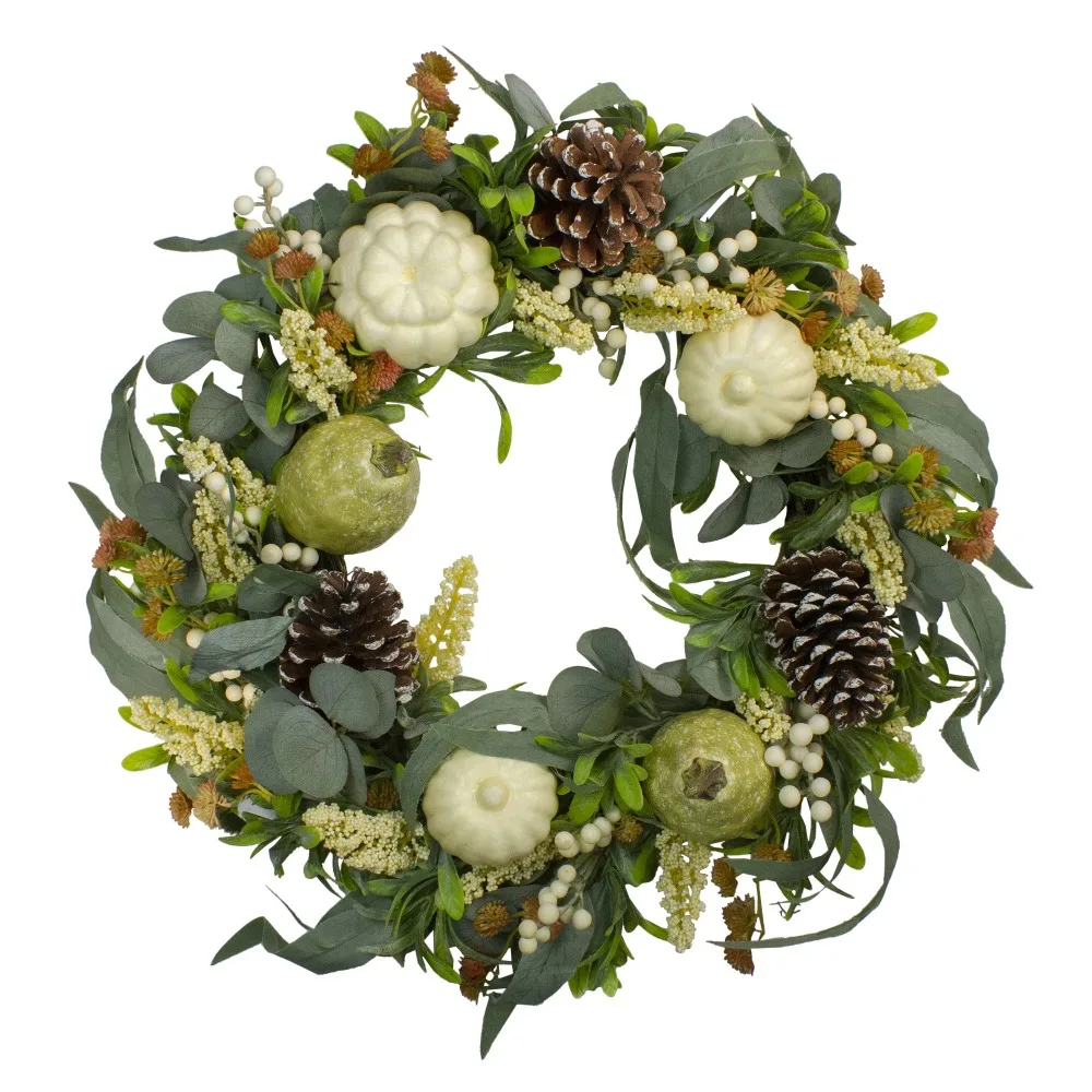 

Thanksgiving Decorations Gourds and Foliage Artificial Thanksgiving Wreath - 24-Inch Unlit Free Shipping Decoration 2023 Festive