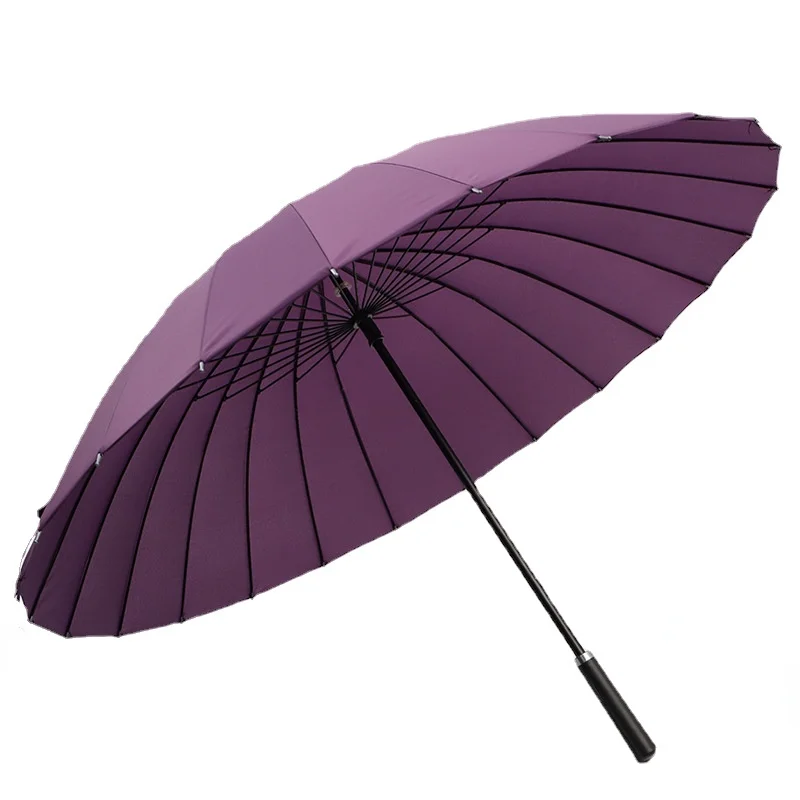 Business 24 Bone Manual Long Umbrella Men Women Retro Red Balck Large Umbrella Anti-storm Sunscreen Cute Household