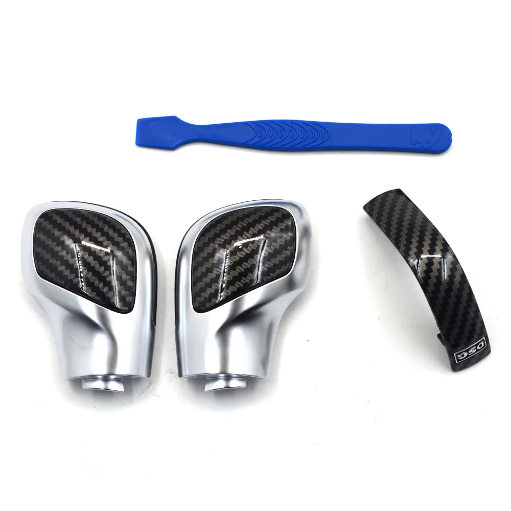 

Chrome Matt With Leather Shift Knob Gear Side Cover DSG Emblem For VW Golf 6 7 R GTI Passat B7 B8 CC R20 Jetta MK6 GLI