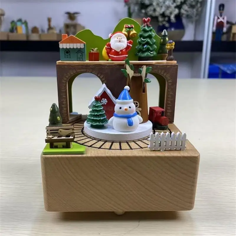 2025, neue Spieluhr aus Holz, Studienhandwerk, Ornament, Geburtstag, Frohe Weihnachten, Geschenk, Uhrwerk, Spieluhren, Heimdekoration – Detail 9