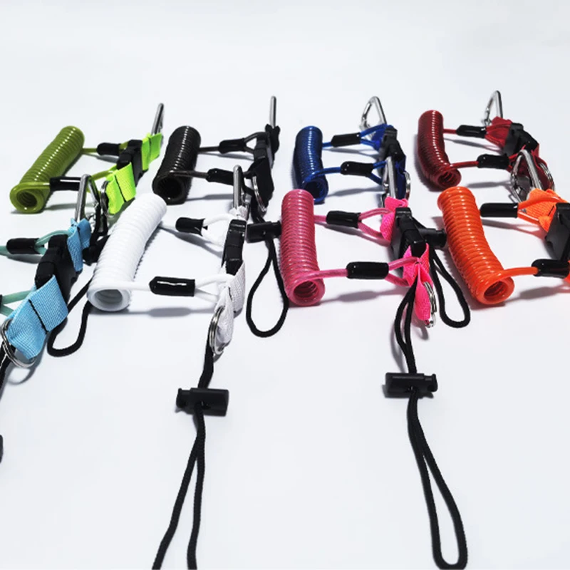 100m diving camera anti loss rope stainless steel spring rope gopro sports camera hanging flashlight lost hand