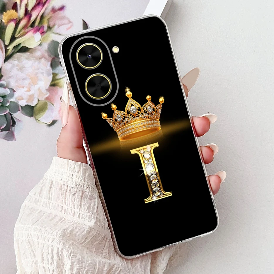 Crown Letters Soft Silicone Phone Case - Stylish Cover Shell