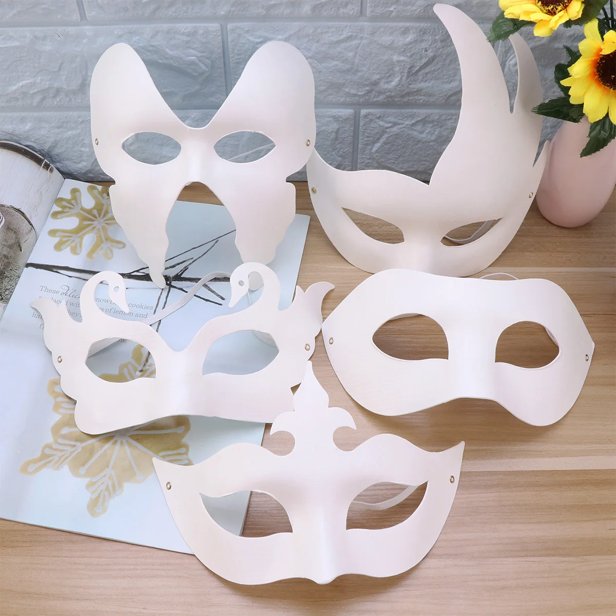 

Женские маски, декоративные Мультяшные белые DIY Маски в форме животных, Женский костюм для косплея, платье
