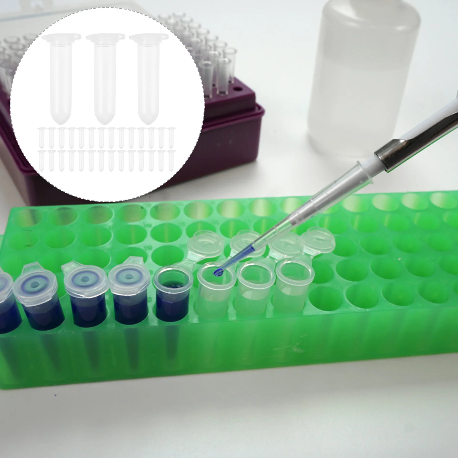 

500 шт. экспериментная центрифуга, трубка для тестирования с колпачком, конические маленькие лабораторные принадлежности, трубки