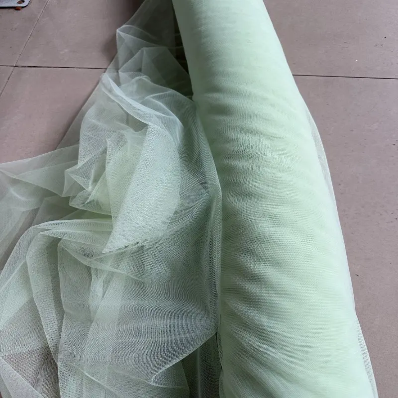 Versatile Green Soft Tulle Fabric for Elegant Decorations & Apparel