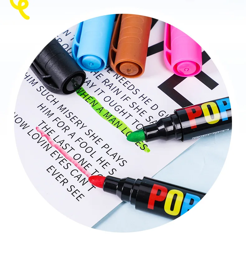 8/12-Farben-POP-Whiteboard-Marker-Set, löschbar, nachfüllbar, sicher, ungiftig, hohe Kapazität, Büro, Konferenzen, Lernartikel – Detail 5