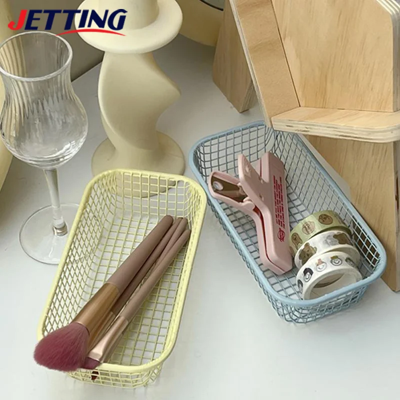 Cestino portaoggetti da tavolo INS Cestino portaoggetti in metallo per articoli vari Custodia per tesserini Cancelleria per ufficio Forniture per la casa Supporto per smistamento di trucchi - immagine 5