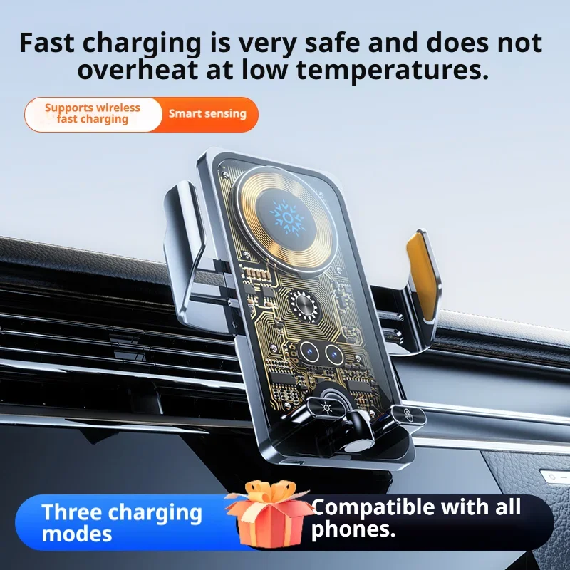 Ultra-Fast Wireless Car Charger & Phone Holder with Air Vent Mount