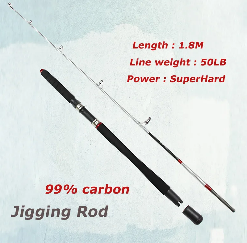 New Fishing Jigging Boat Rod Spinning 99% Carbon Sea Fishing Rod Boat Saltwater Fishing Rods White China 1.8m Superhard Big Game  (5)