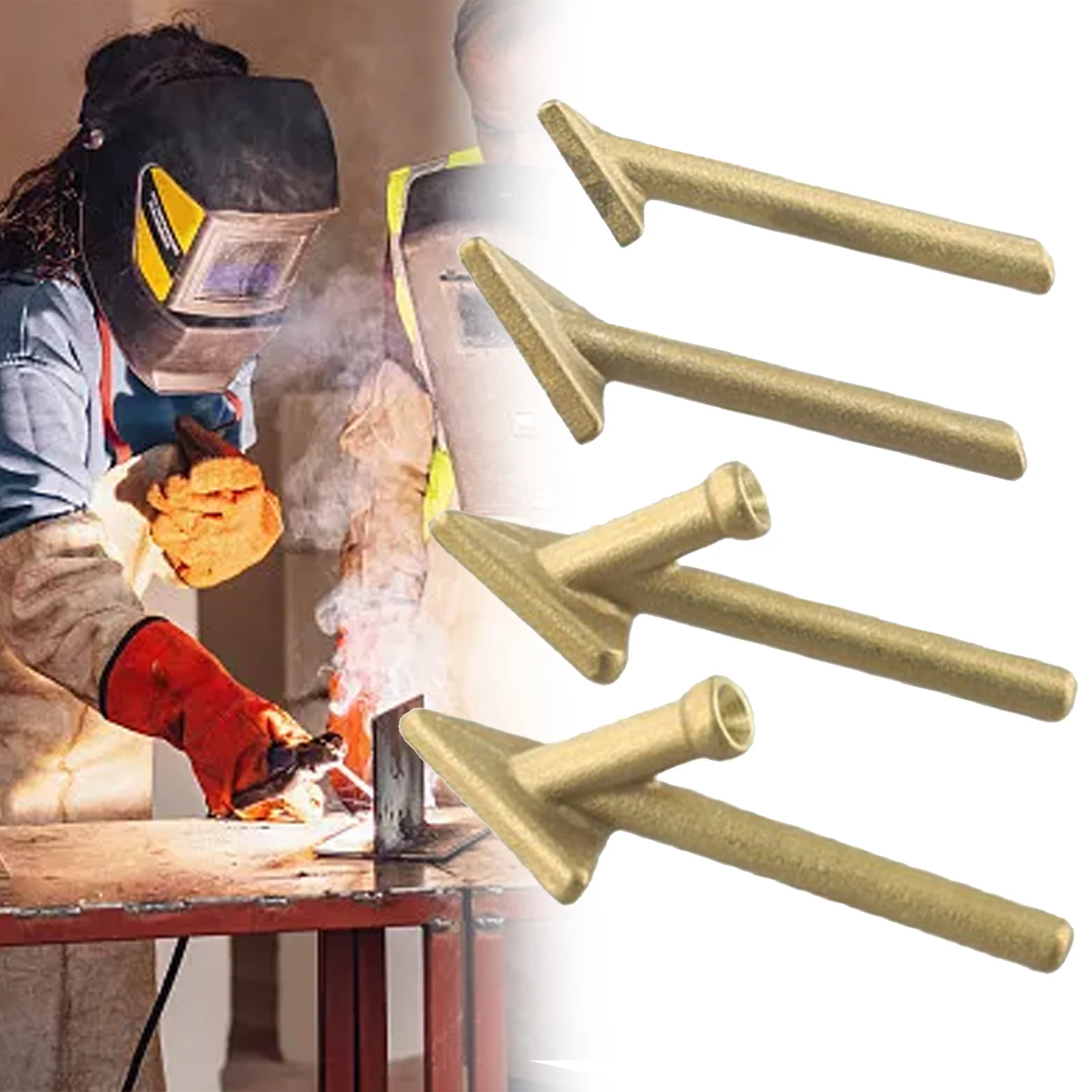 Plastic Welding Iron Soldering Tip Replacement Tips For 80 Watt Iron Plastic Welding TPO TEO PP Auto Bumper Welding Tips CNC Metalworking Gold 4PCS