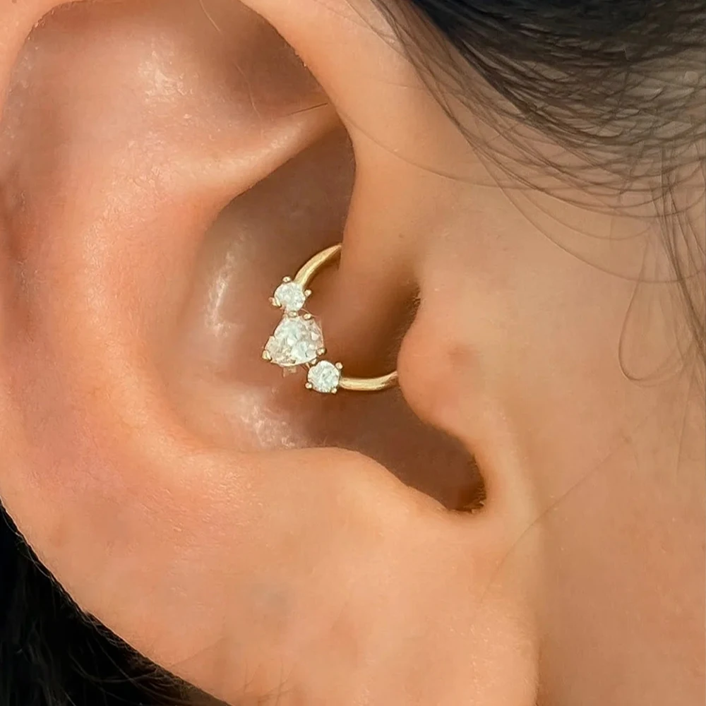Ear Bone Earlobe S925 Sterling Silver Buckle 1PC for Women Tragus Cartilage Piercing Earring Jewelry Zircon Hoop Earring hoop earrings silver earrings silver hoop earrings womens earrings