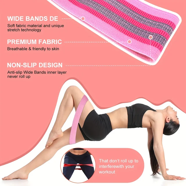 New Fabric Resistance Hip Booty Bands Elastic Glute Thigh Workout Squat Circle Stretch Fitness Strips Loops Yoga Gym Equipment 3