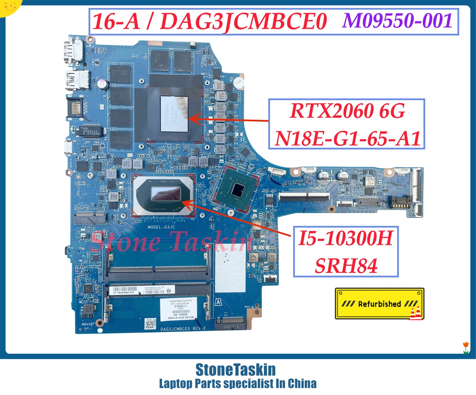 StoneTaskin untuk HP Pavailion Game 16-A0029TX M09550-001 DAG3JCMBCE0  Motherboard Laptop W I5-10300H CPU RTX2060 6G GPU DDR4 - AliExpress