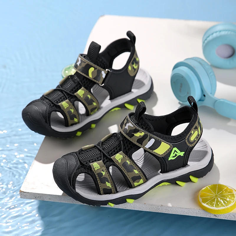 Summer Children Shoes Boy Sandals Luxury Leather Kids Beach Casual Sneaker Breathable Quick Dry Sports Shoes Sandals for Boy