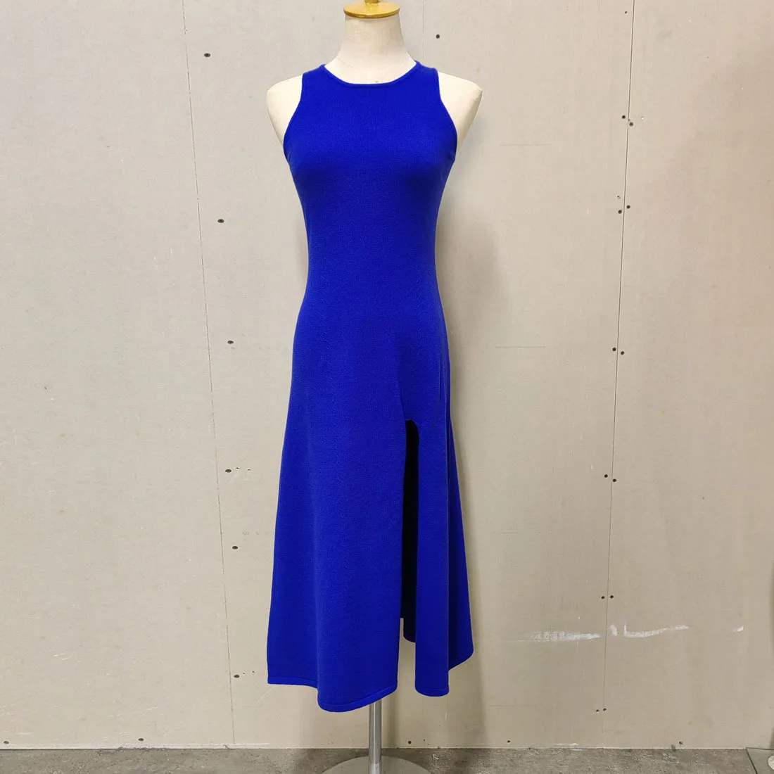 Summer New Sleelvess Slim Bodycon Dress Women Casual High Split Out Solid Holiday Beach Sundress White Tank Dresses 2025